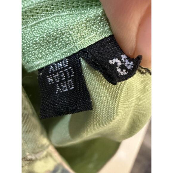 Traditional Brocade Dress Girls 32 Green Gold Floral Sleeveless Ethnic Partywear - Picture 5 of 7